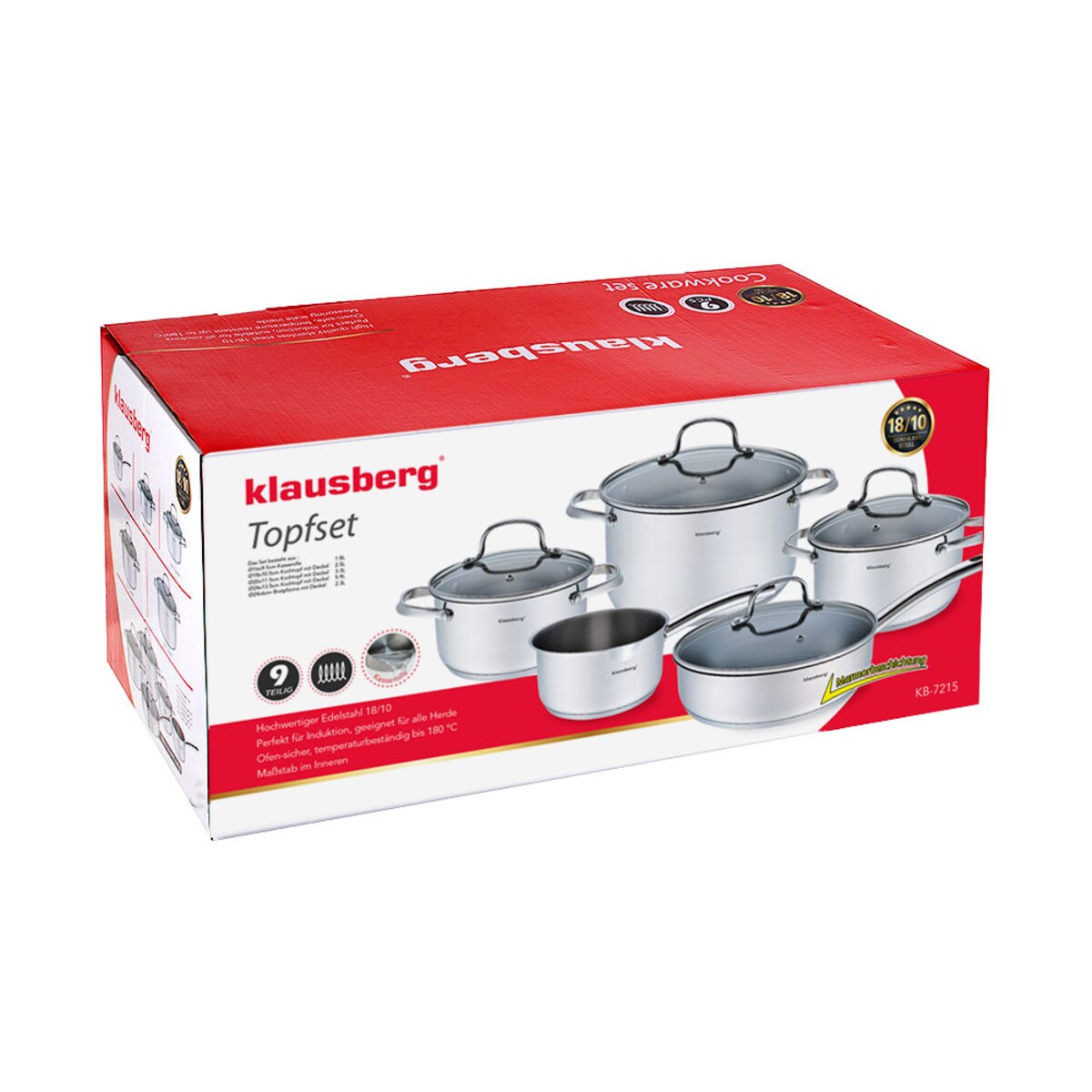 Zestaw garnków KLAUSBERG 9 ele Inox 18/10