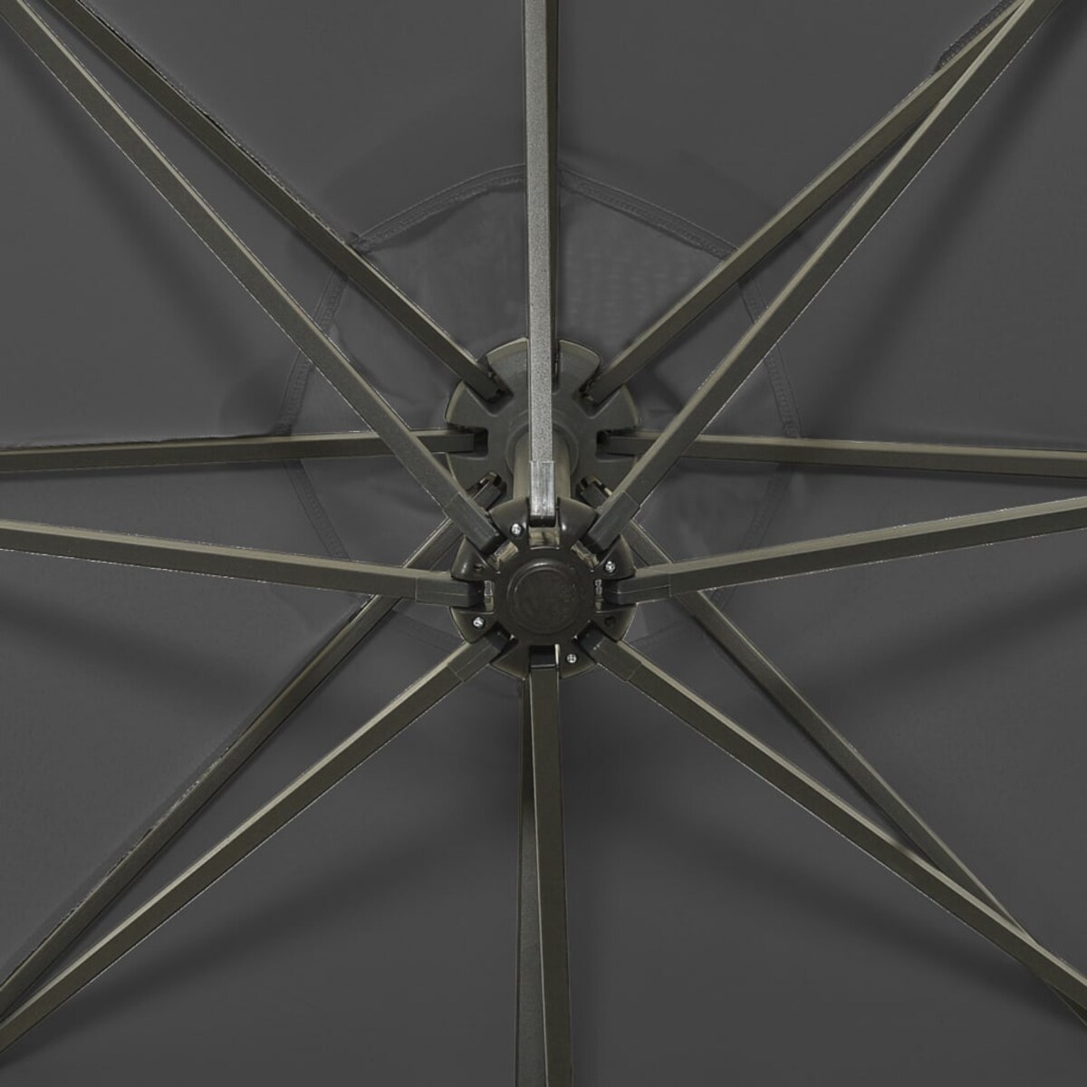 vidaXL Parasol wiszący z lampkami LED i słupkiem, antracytowy, 300 cm