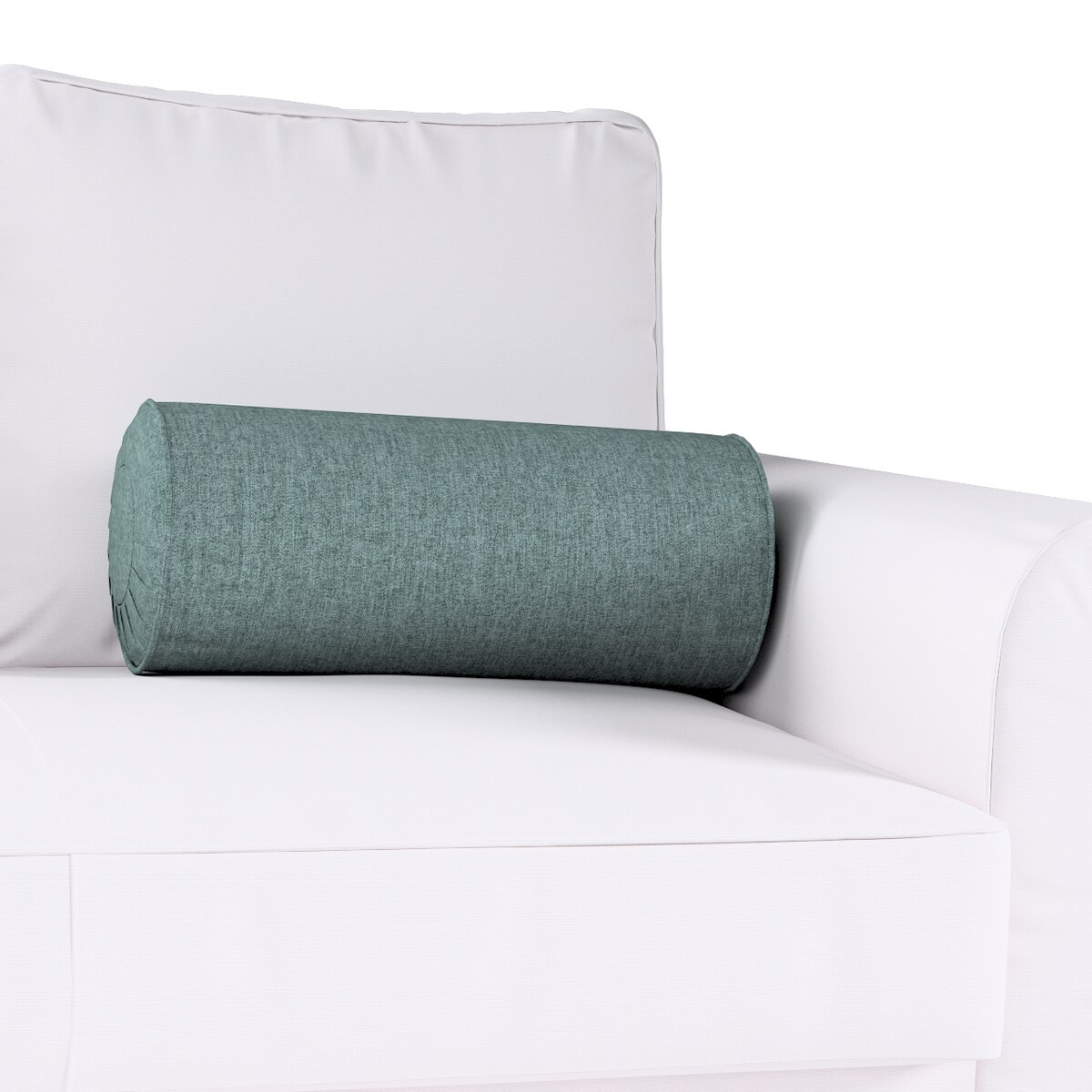 Poduszka wałek z zakładkami, szary błękit szenil, Ø20 x 50 cm, City