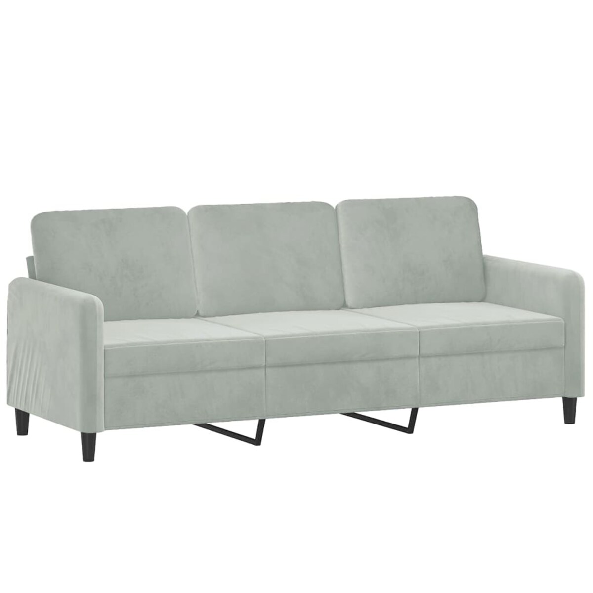 vidaXL 3-osobowa sofa z podnóżkiem, jasnoszara, 180 cm, aksamit
