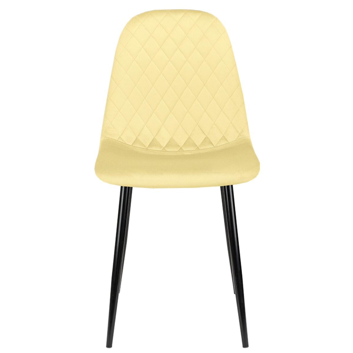 Krzesło tapicerowane welurowe pikowane nowoczesne żółte