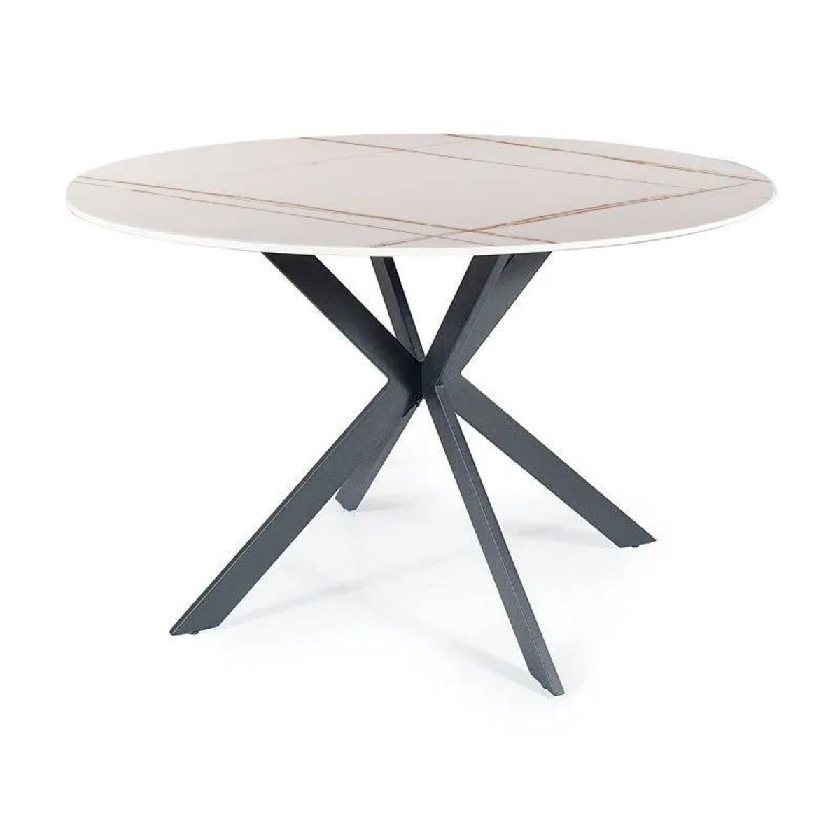 Stół okrągły TALIA 90x90 biały marmur/czarny