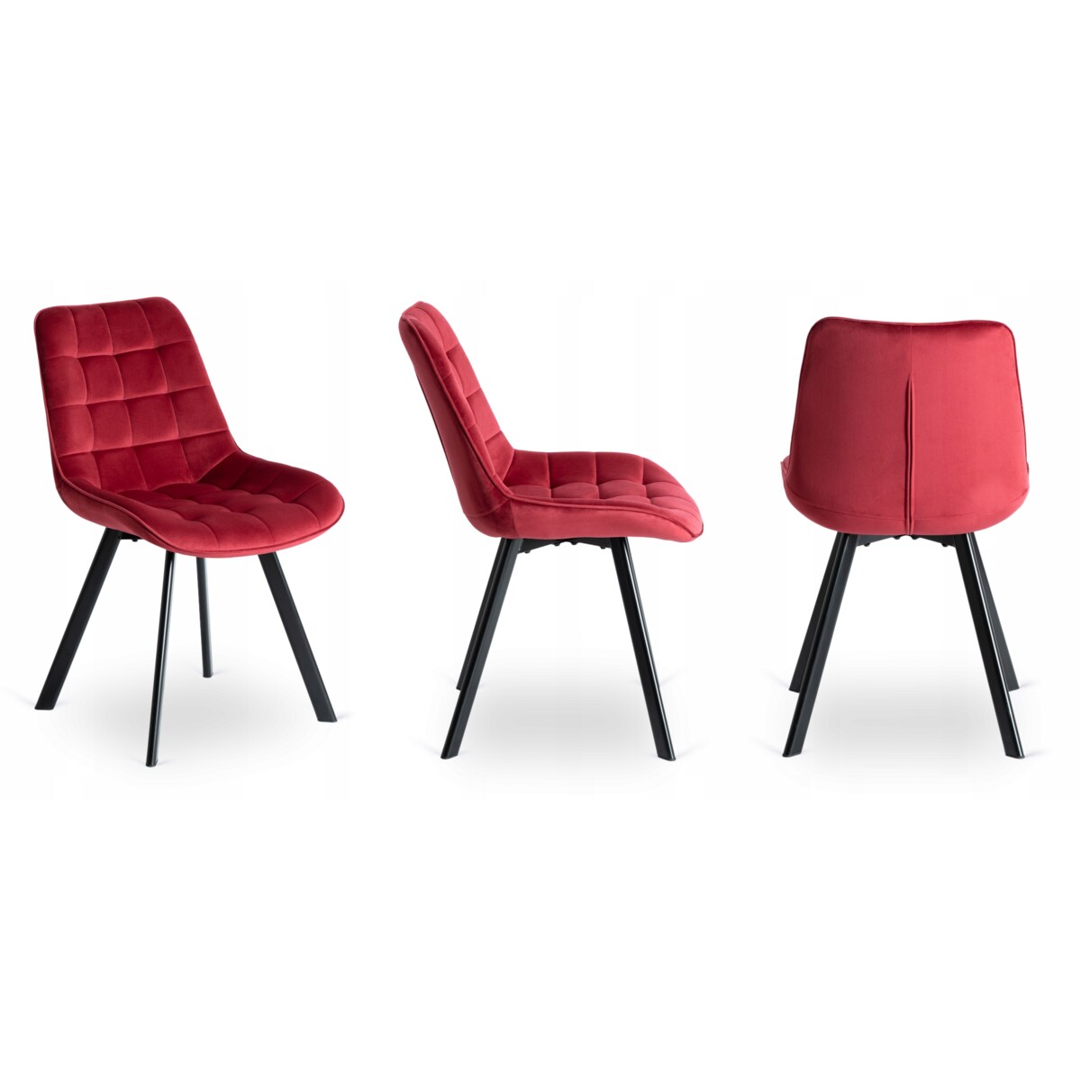 Krzesło Tapicerowane Kuchenne Welurowe Do Jadalni Kuchni Loft Bordowe RICK