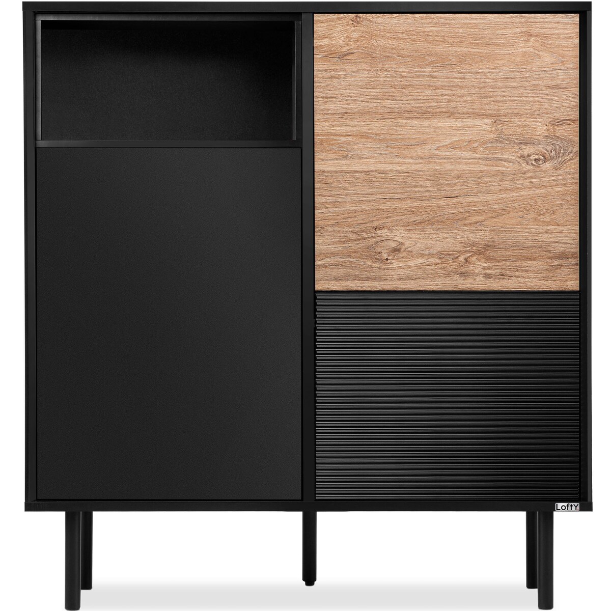 KONSIMO LOFTY Komoda w stylu loft na czarnych nogach