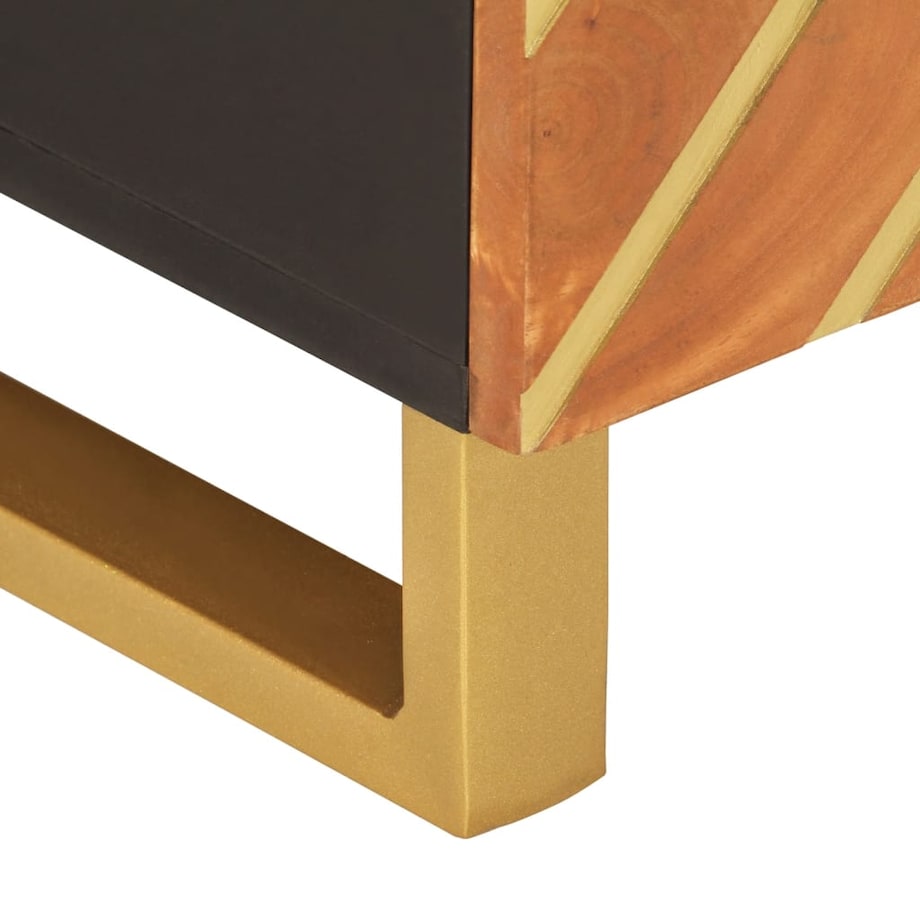 vidaXL Stolik kawowy, brązowo-czarny, 80x50x40 cm, lite drewno mango