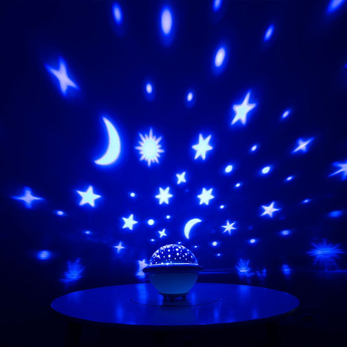 Lampka nocna dla dzieci projektor nieba i gwiazd UFO różowa