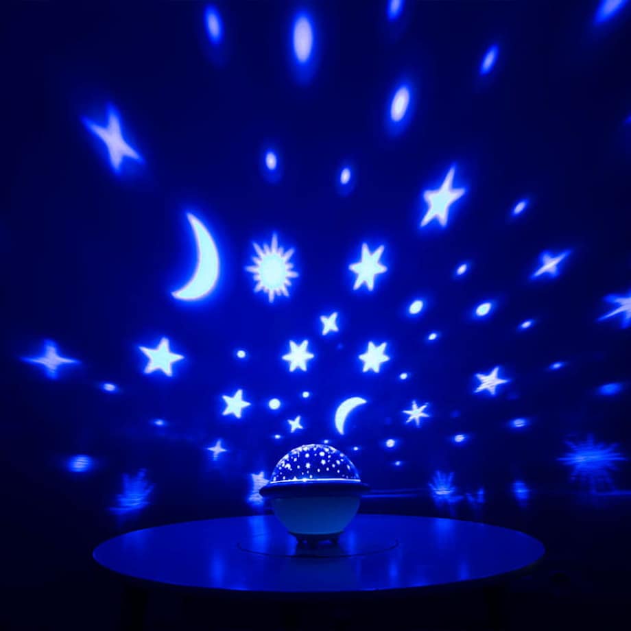 Lampka nocna dla dzieci projektor nieba i gwiazd UFO różowa