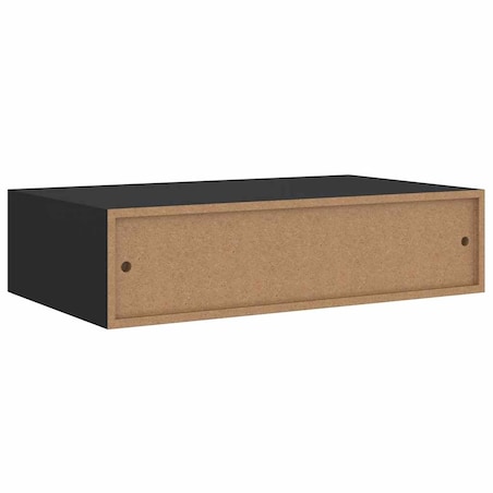 vidaXL Półka ścienna z szufladą, czarna, 40 x 23,5 x 10 cm, MDF
