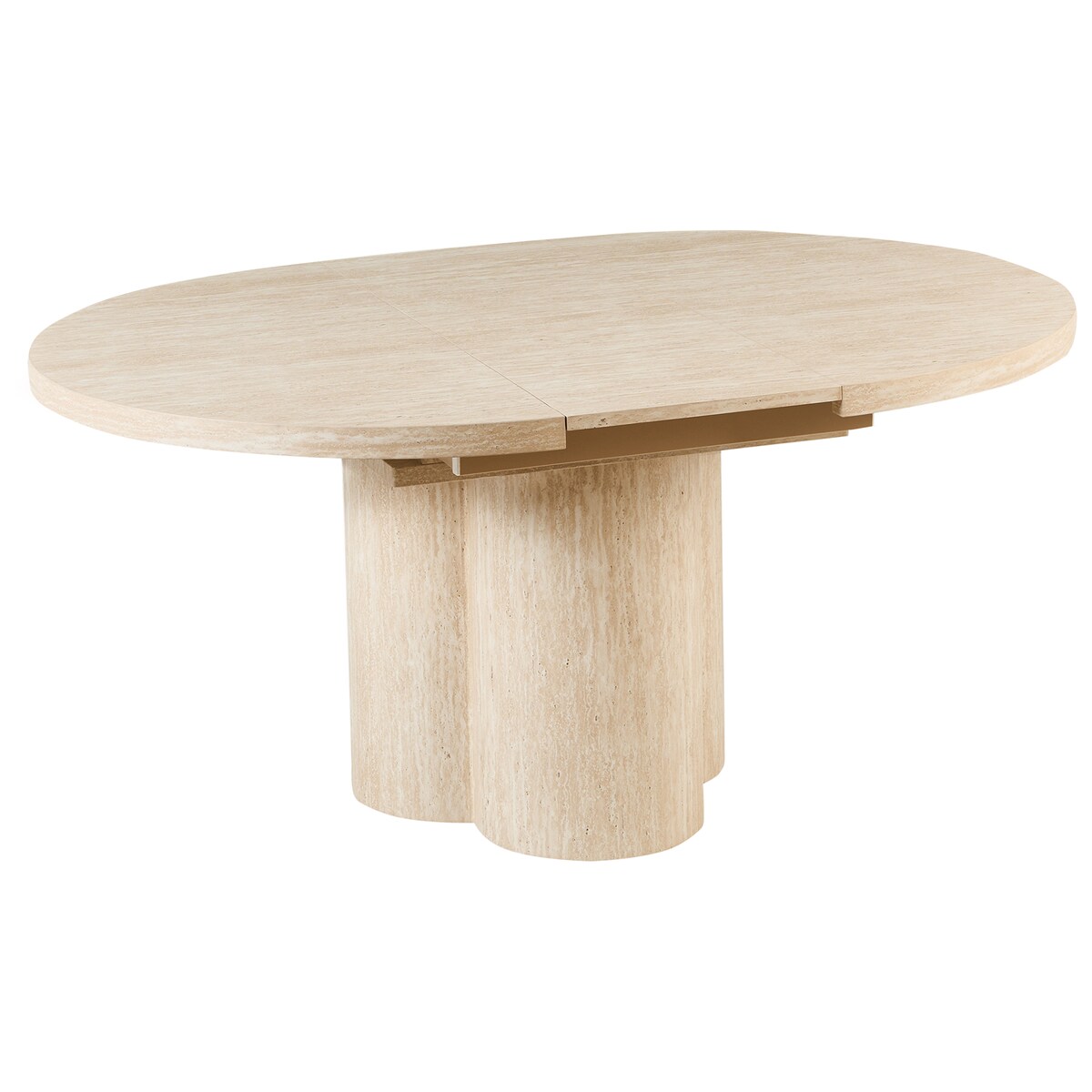 Stół do jadalni rozkładany MORAINE Efekt trawertynu 120/160 cm 120 cm