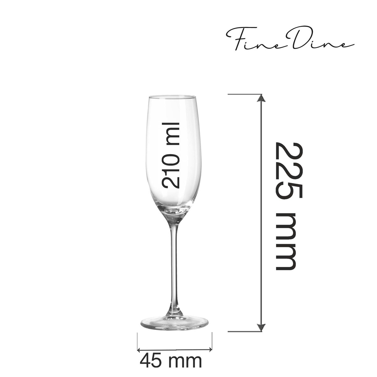 Zestaw 6 szt. Kieliszek do szampana i prosecco Cantare, 210 ml