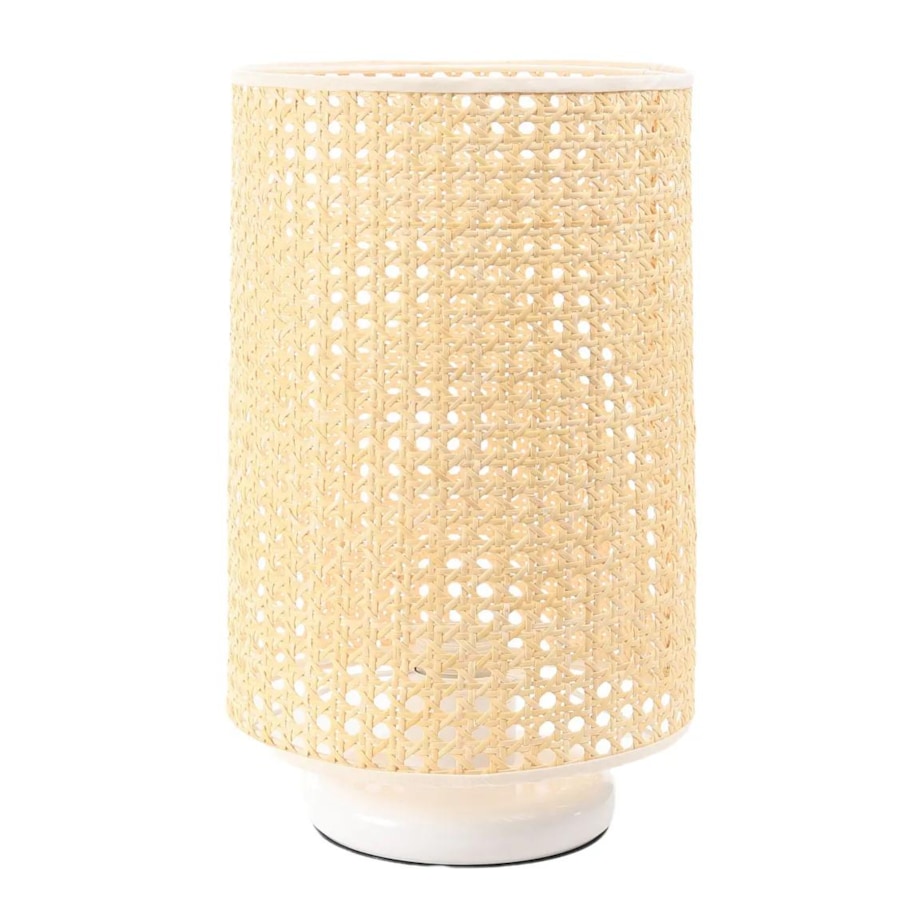 Lampa stołowa BOHO LOW WHITE rattan naturalny