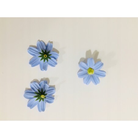 STOKROTKA NIEBIESKA 3x kwiaty mydlane do bukietów dekoracji boxy flower 4cm
