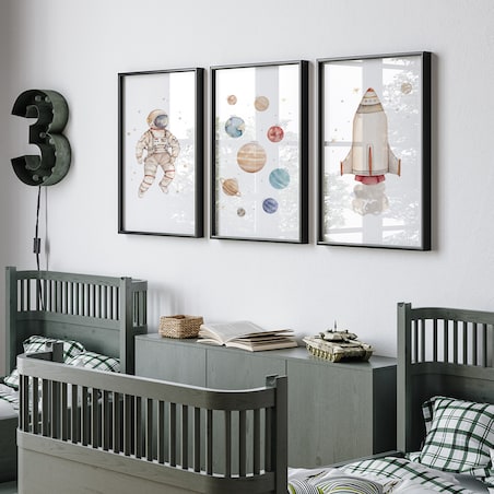3 x plakat dla dzieci | zestaw kosmos 40x50