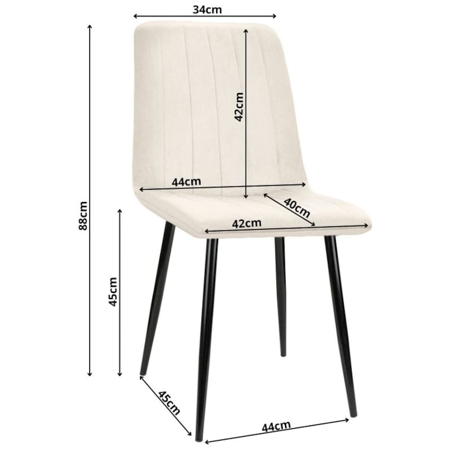 Krzesło welurowe tapicerowane beżowe pikowane czarne nogi
