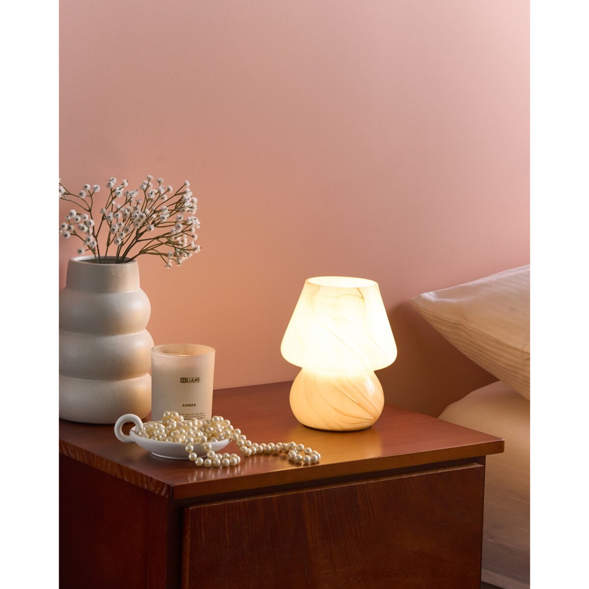 Lampa stołowa LOBO Szkło Beżowy