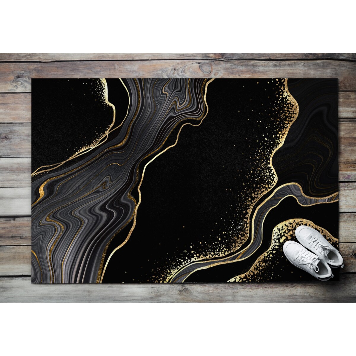 Wycieraczka zewnętrzna XXL Czarny marmur 150x100cm