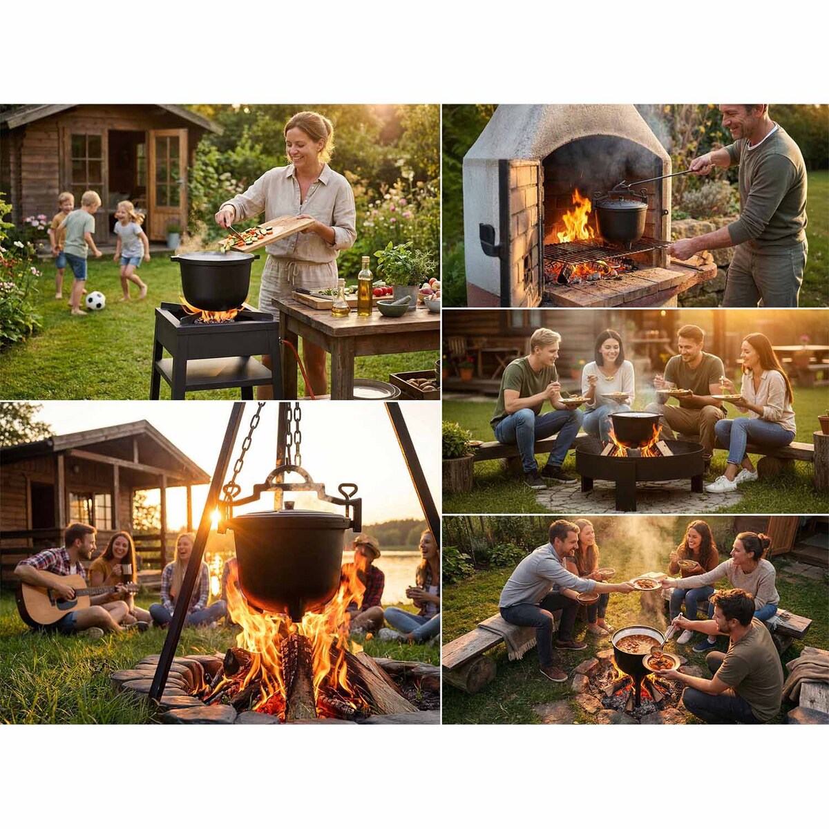 Garnek emaliowany kociołek żeliwny Berdsen BD-481 emaliowany 11L na ognisko grill trwały