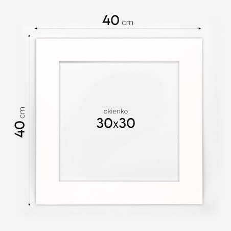 Ramka na zdjęcia 40x40 cm z passe partout czarna ramka z okienkiem passe partout na zdjęcie 30x30 cm kwadratowa ramka FRAMAI®