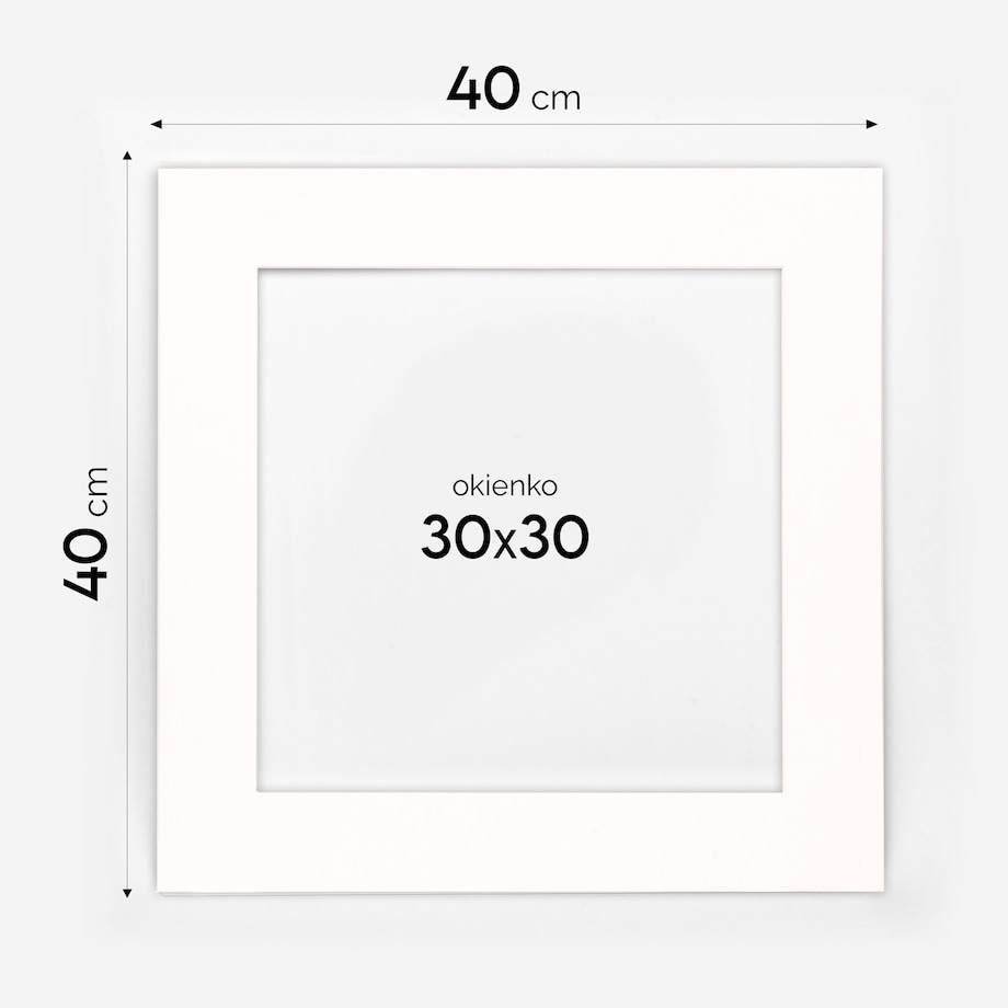 Ramka na zdjęcia 40x40 cm z passe partout czarna ramka z okienkiem passe partout na zdjęcie 30x30 cm kwadratowa ramka FRAMAI®