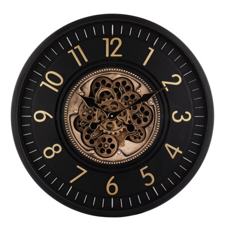 Zegar ścienny metalowy 66x66x9,5 cm OROGLIO czarny