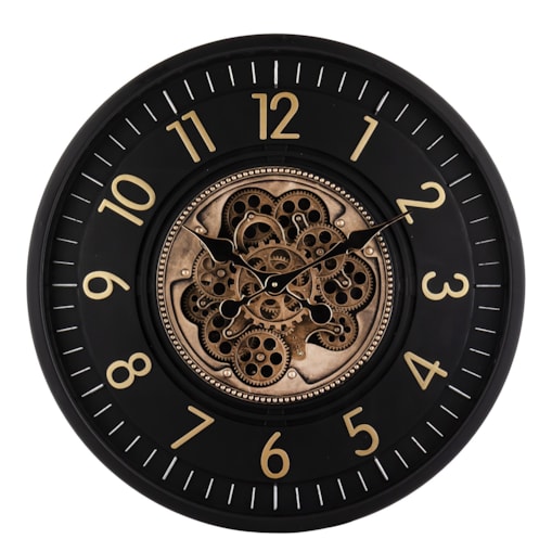 Zegar ścienny metalowy 66x66x9,5 cm OROGLIO czarny