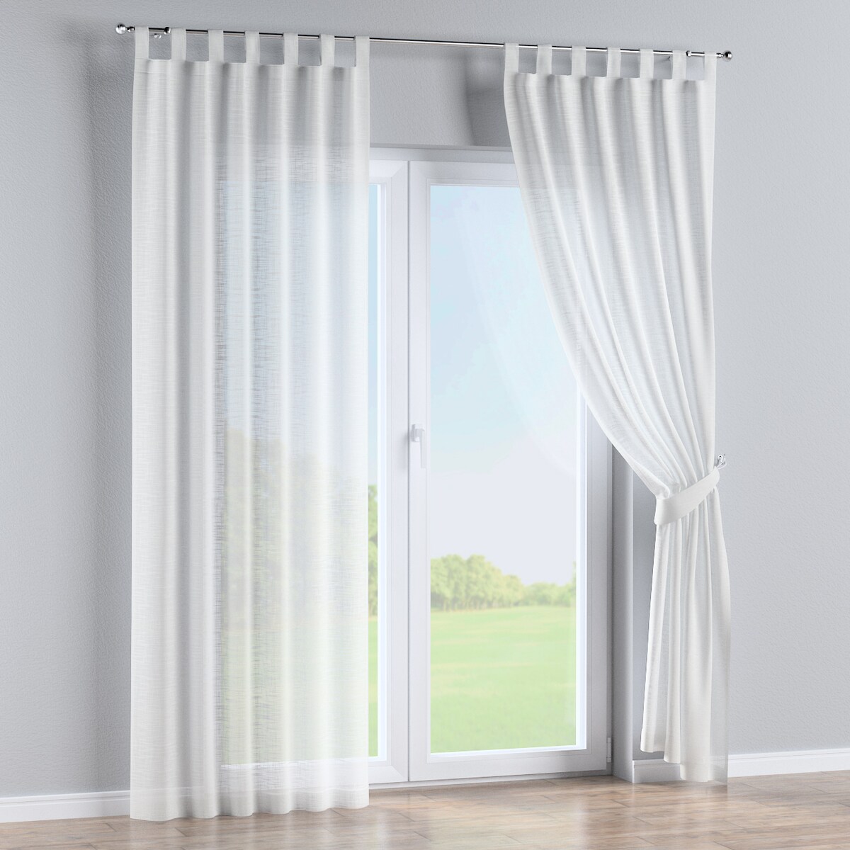 Zasłona na szelkach 1 szt. 130x260 prześwitujący ecru