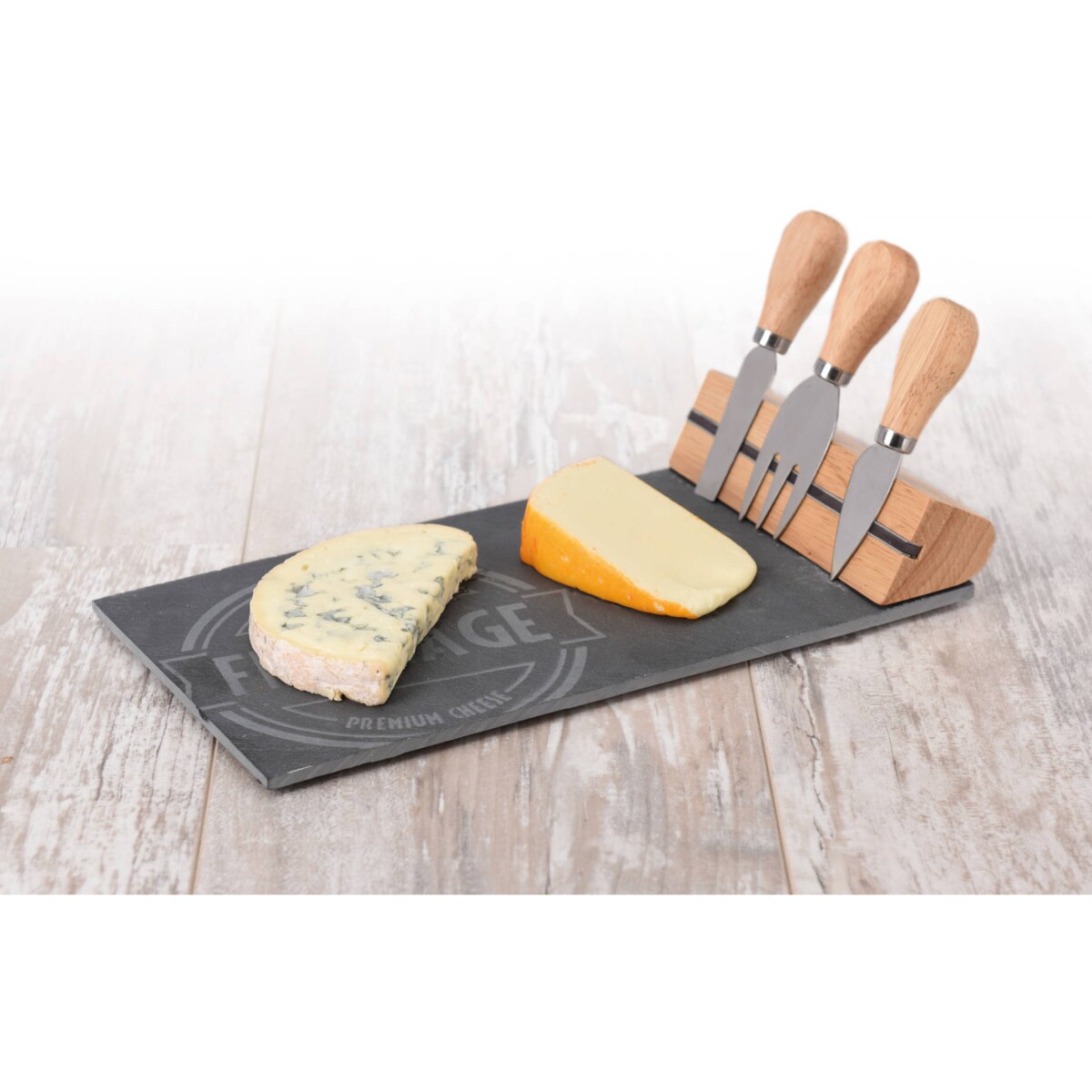 Deska do serów i przekąsek + 3 noże w zestawie