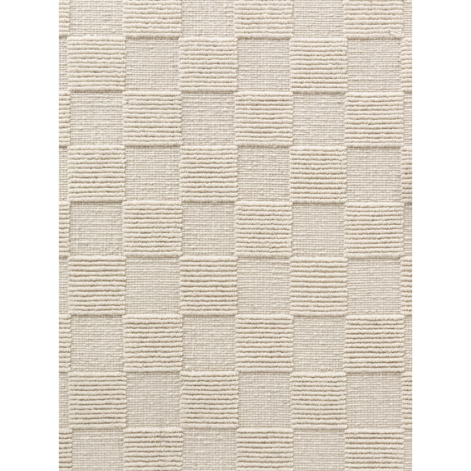 Dywan wełniany do salonu 160x230cm, kremowy nowoczesny wzór 3D