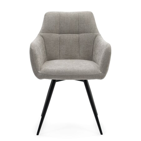 Krzesło tapicerowane obrotowe szenilowe do salonu LUGANO jasnoszare