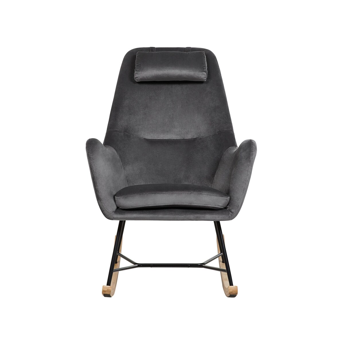 Fotel bujany welurowy szary ARRIE