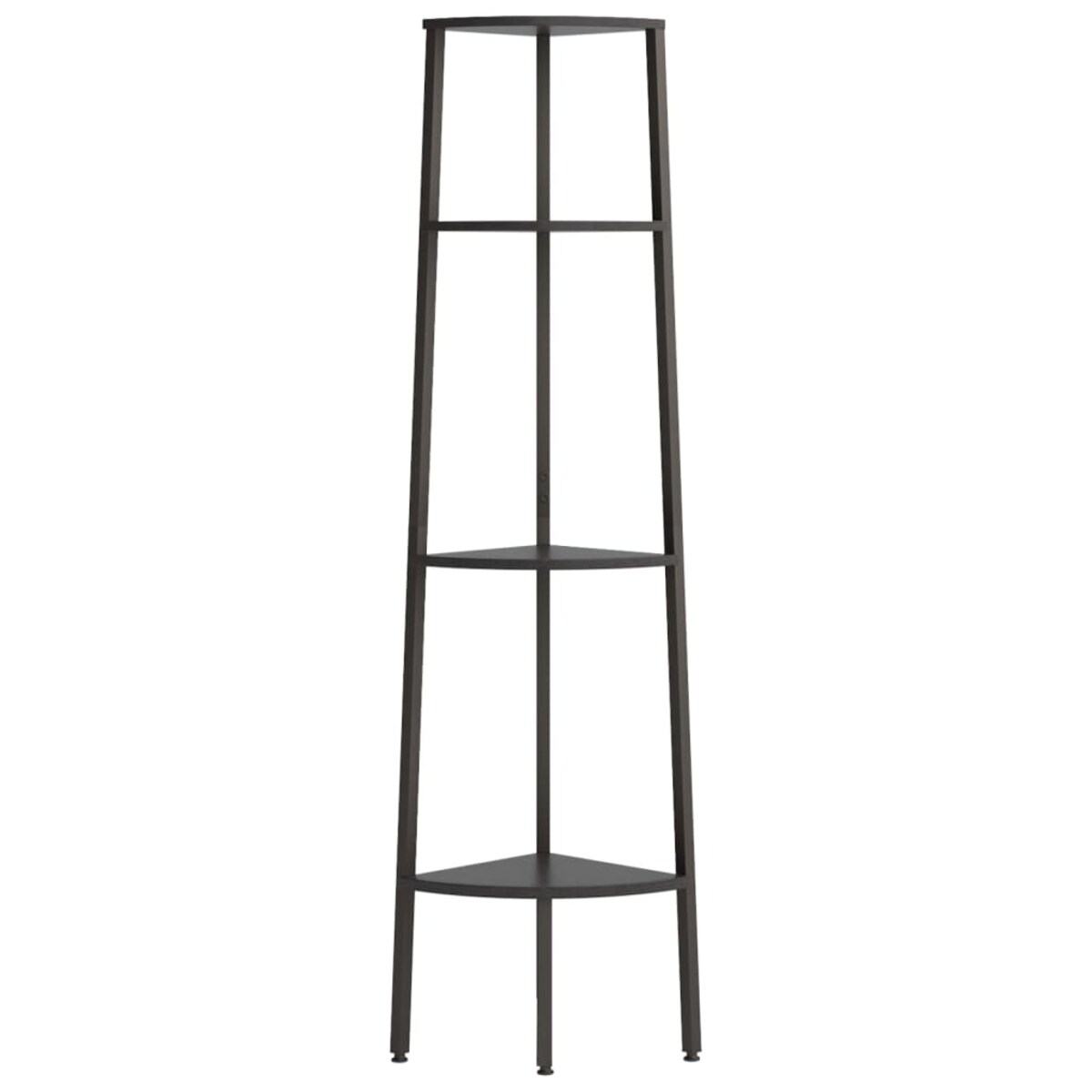 vidaXL Regał narożny, 4 półki, czarny, 45,5x31,5x150 cm