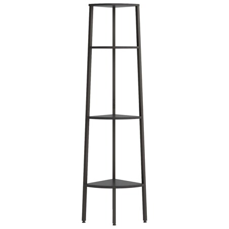 vidaXL Regał narożny, 4 półki, czarny, 45,5x31,5x150 cm