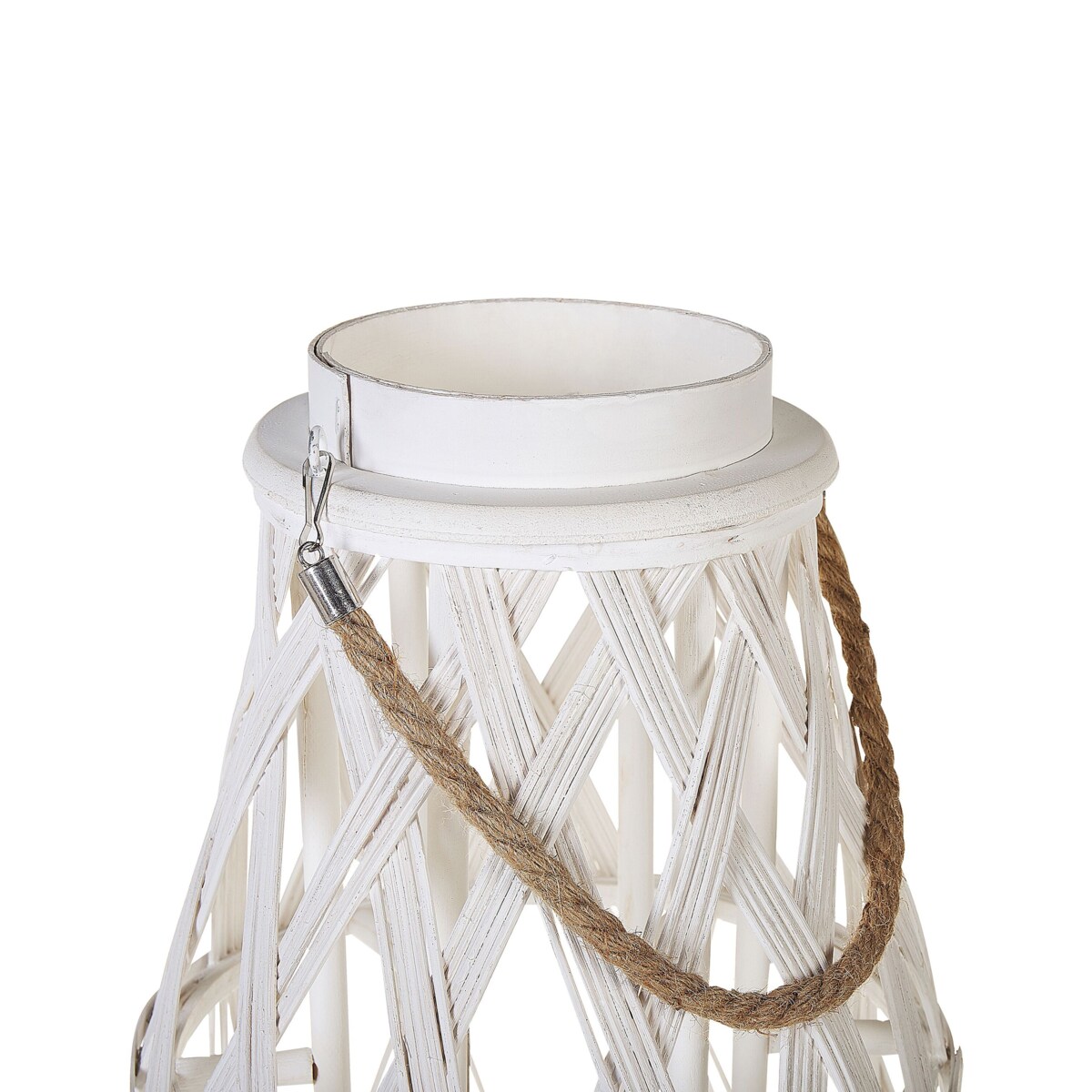 Lampion drewniany 77 cm biały TONGA