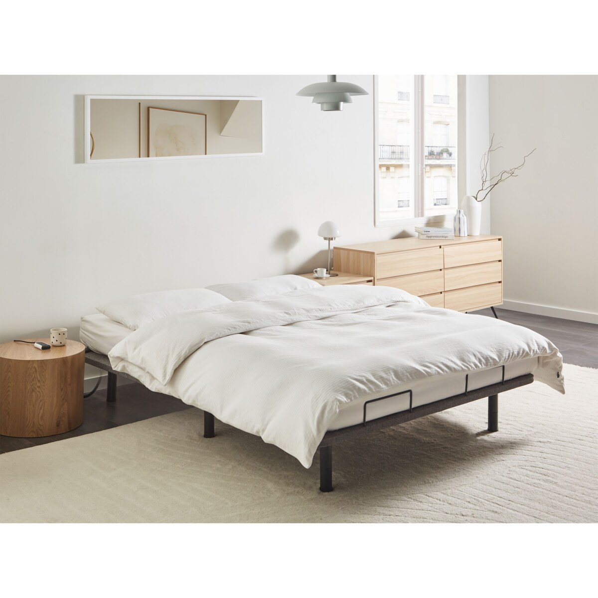 Elektryczny stelaż do łóżka BRUNOY 160 x 200 cm Szary