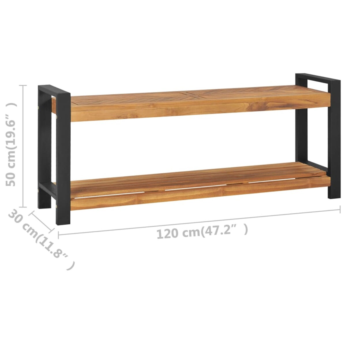 vidaXL Ławka, 120 cm, lite drewno tekowe