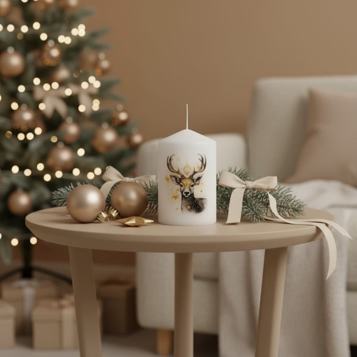 Świeca świąteczna – Renifer, idealna na prezent