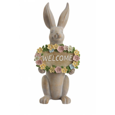 Dekoracja - ceramiczny królik tablicą LED 77x32x26 cm WELLCOME