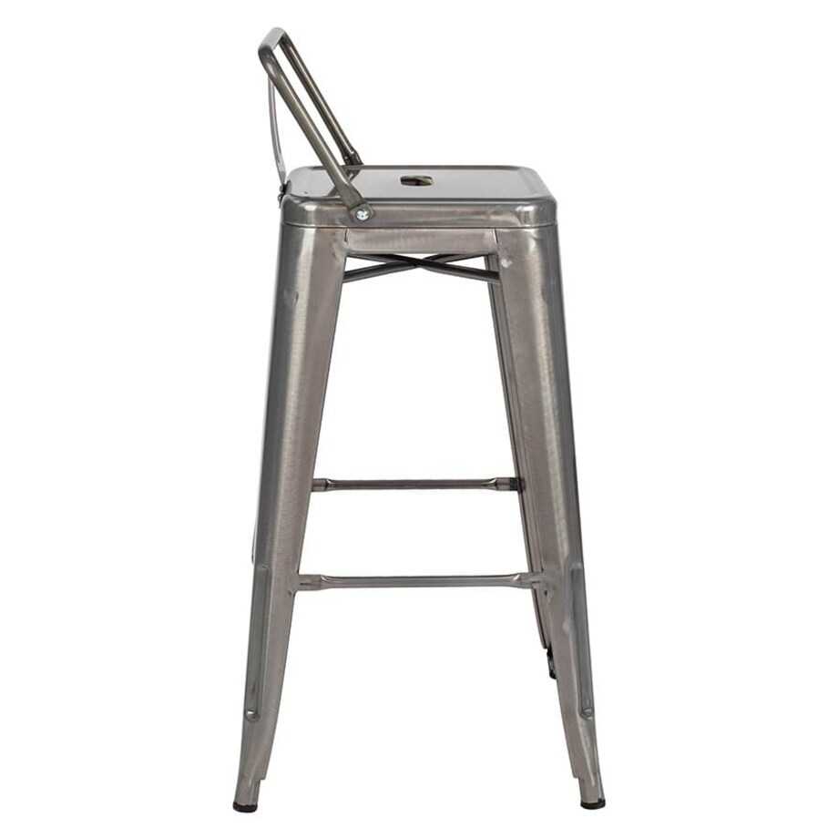 Krzesło barowe hoker Tower back KH010100972 King Home metal srebrny chrom