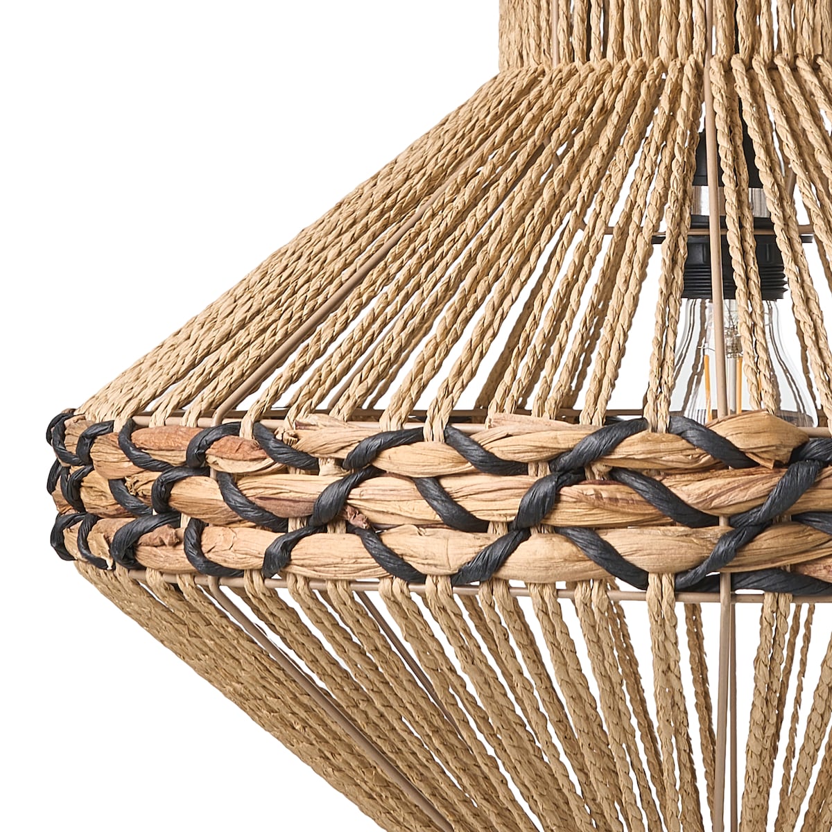 Lampa wisząca RABACCA Papierowa plecionka Naturalny