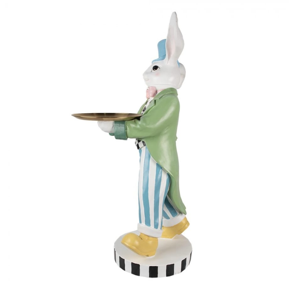 Duża figurka - Królik w niebieskim kapeluszu 47x52x105 cm