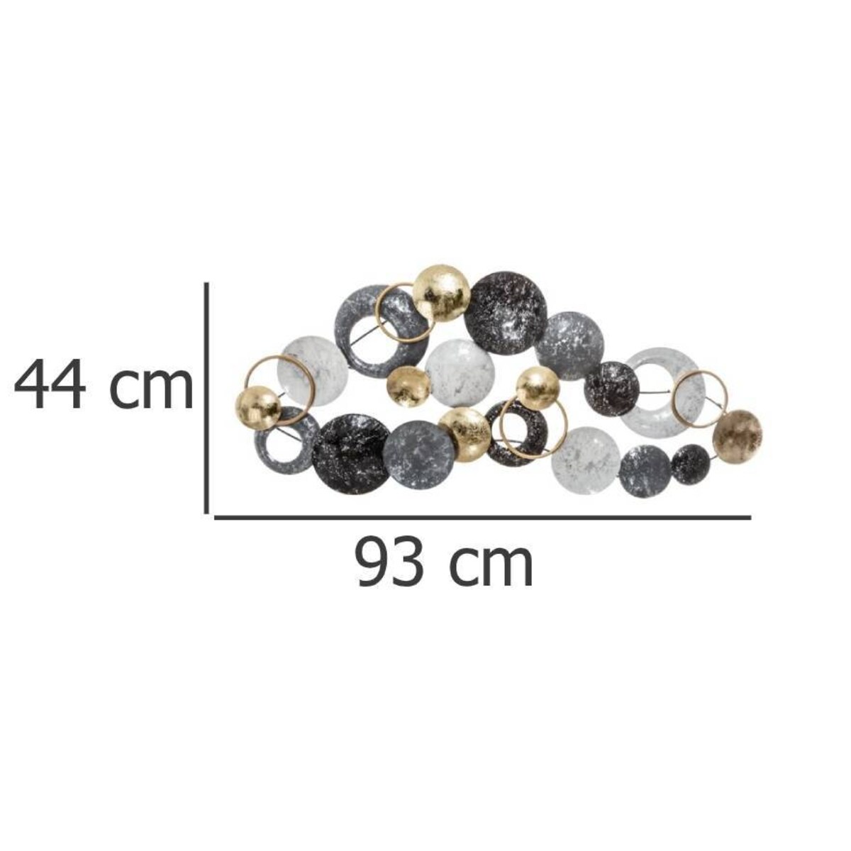 Dekoracja ścienna DECO, metalowa, 93x43 cm