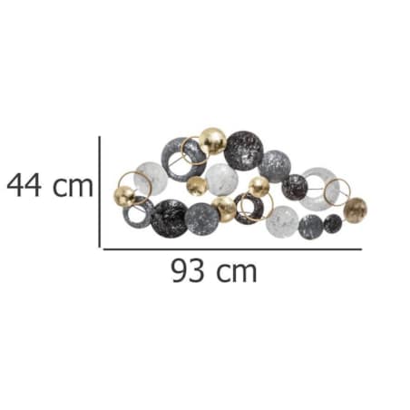 Dekoracja ścienna DECO, metalowa, 93x43 cm