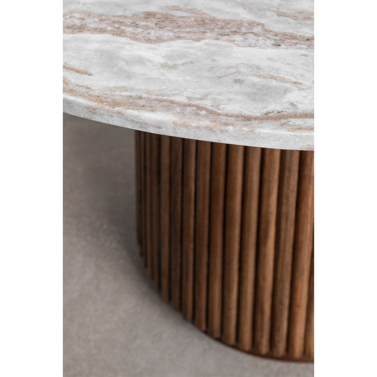 Okrągły stół z drewna mango z marmurem Ø120 cm
