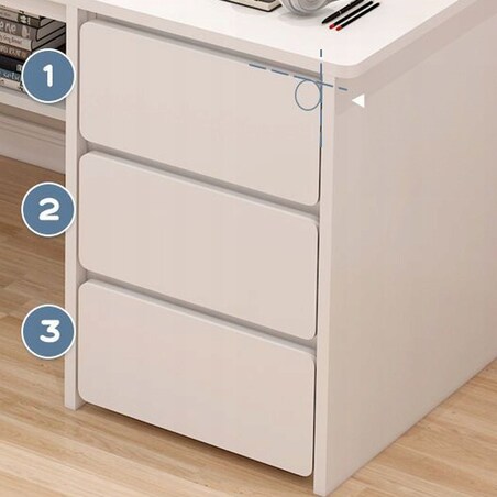 Biurko komputerowe loft białe 3 półki skandynawski nowoczesne 120 cm