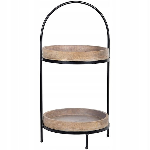 PATERA NA OWOCE 2 PIĘTROWA BABECZKI CIASTO DREWNIANA LOFT OZDOBA DEKORACJA