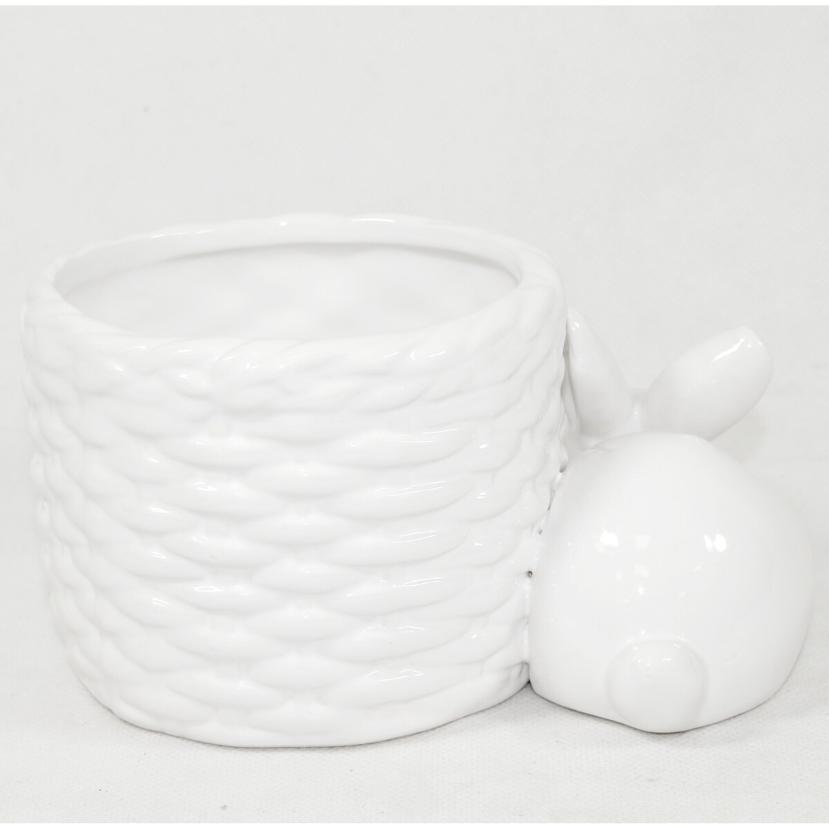 Osłonka na doniczkę - 8,5x16x11,5 cm Bunny śpi przy koszyku