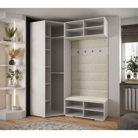 Garderoba do przedpokoju INOVA 2 Z21 biały+złoty+manila18