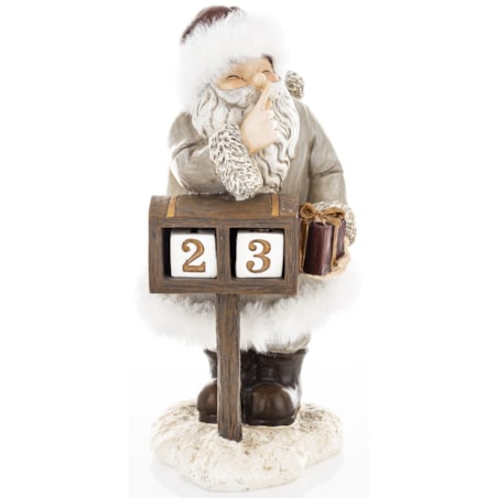 Figurka świąteczna Święty Mikołaj 21x11x12 cm SEDUTA-2 przy skrzynce pocztowej
