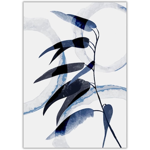 plakat blue botanical art 3 30x40 cm