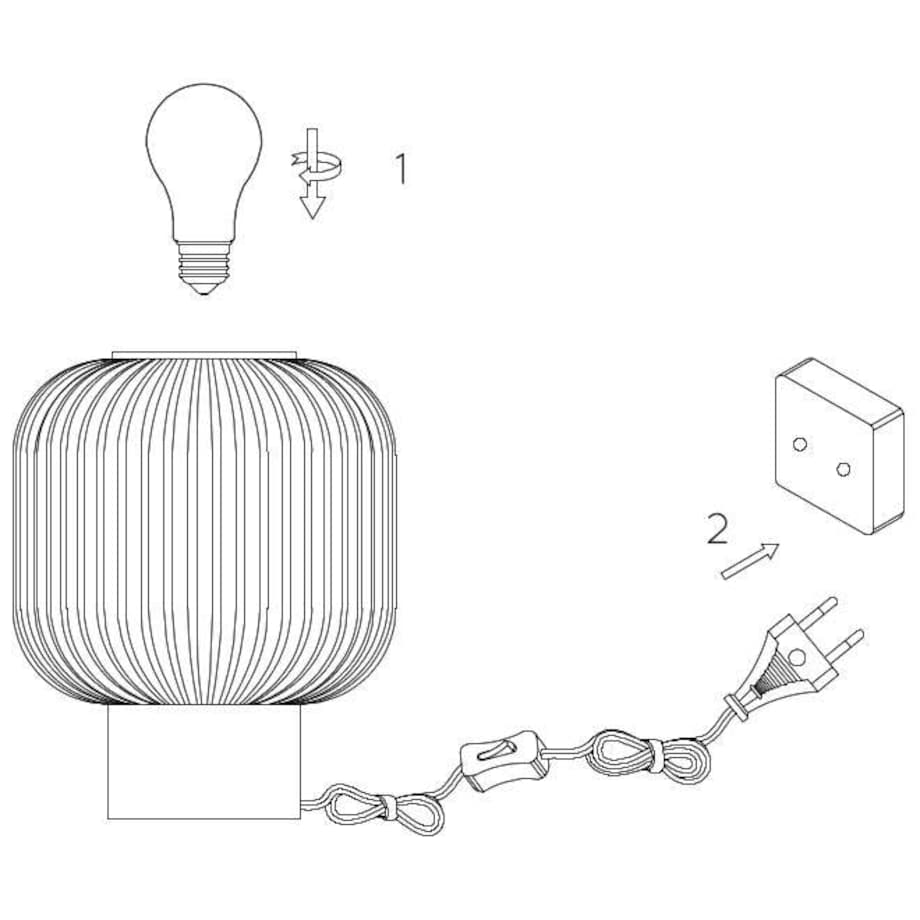 Loftowa LAMPA stołowa MALOTO 45586/20/62 Lucide stojąca LAMPKA szklana bursztynowa mosiądz